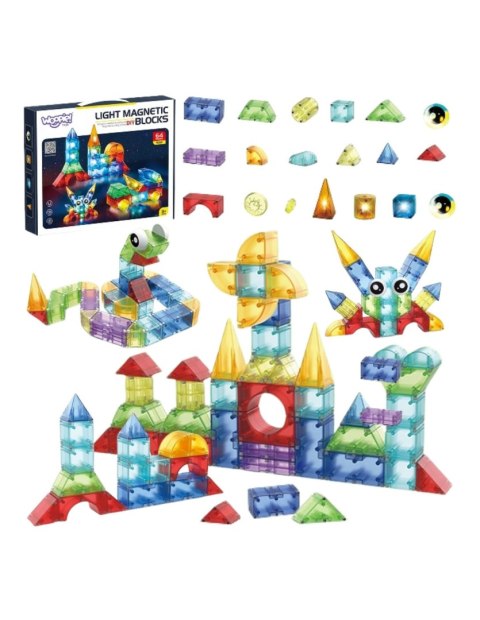 WOOPIE 54887 Klocki magnetyczne 63 el.
