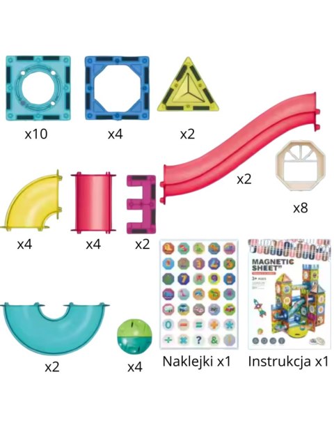 WOOPIE 54917 Klocki magnetyczne Tor kulkowy 42 el.