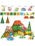 WOOPIE 558390 Klocki magnetyczne 7,5 cm Dino 30 el.