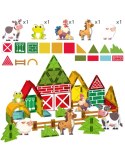 WOOPIE 55846 Klocki magnetyczne 7,5 cm Farma 30 el.