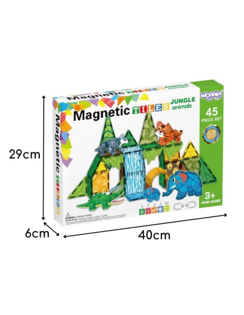 WOOPIE 558600 Klocki magnetyczne 3D Dżungla 45 el.