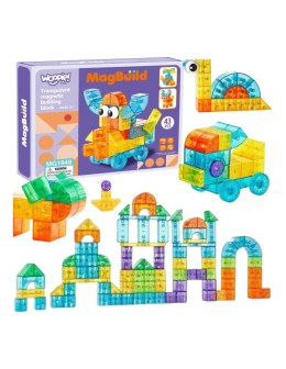 WOOPIE 55884 Klocki magnetyczne przeźroczyste 43 el.