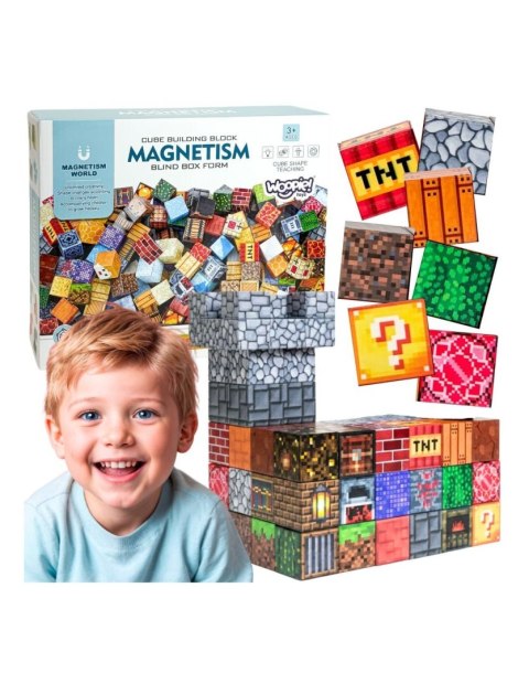 WOOPIE 55914 Klocki magnetyczne konstrukcyjne Sześciany 3D 63 el.