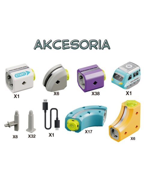 WOOPIE 58496 Zestaw konstrukcyjny tor magnetyczny 54 el.