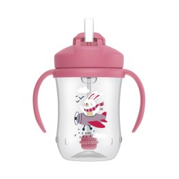 Dr.Browns TC91011 Kubek Pierwsza Słomka 270ml różowy Królik +6m