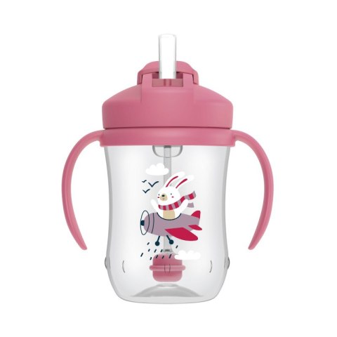 Dr.Browns TC91011 Kubek Pierwsza Słomka 270ml różowy Królik +6m