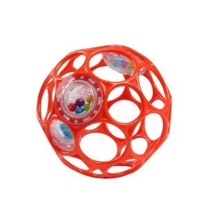 OBALL 11483-12O Piłka z grzechotką 10 cm pomarańczowa 0m+