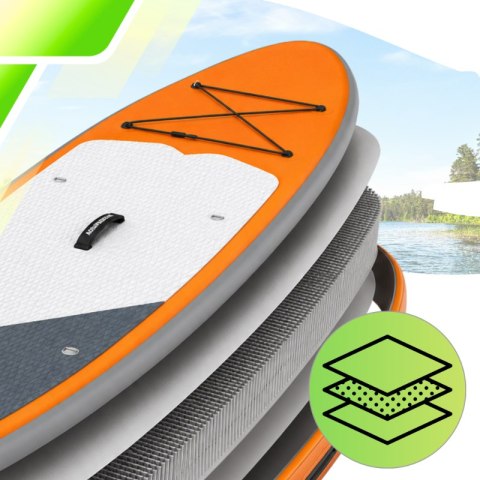 Deska SUP AquaPaddle 335x84x15 cm wiosło pompka zestaw plecak 180 kg