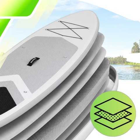 Deska SUP AquaPaddle 335x84x15 cm wiosło pompka zestaw plecak 180 kg