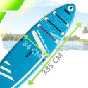 Deska SUP z siedziskiem AquaPaddle 335x84x15 cm wiosło pompka zestaw plecak