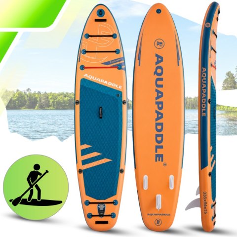 Deska SUP z siedziskiem AquaPaddle 335x84x15 cm wiosło pompka zestaw plecak