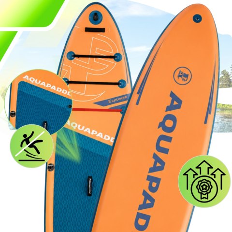 Deska SUP z siedziskiem AquaPaddle 335x84x15 cm wiosło pompka zestaw plecak