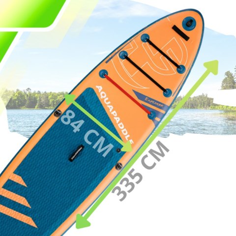 Deska SUP z siedziskiem AquaPaddle 335x84x15 cm wiosło pompka zestaw plecak