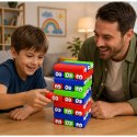 Gra Zręcznościowa Rodzinna Wieża z Klocków Z Oczkami Kostka Kolorowe 30 el.