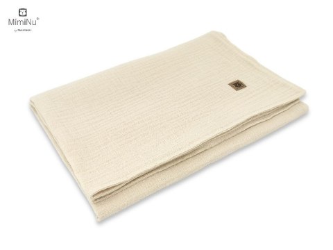 KIECZMERSKI Kocyk 75x100 cm MUŚLIN bawełna 100% ciepły beż