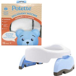 POTETTE PLUS 30229PPWHLBB 2w1 Nocnik dla dziecka i nakładka na toaletę biało-niebieski turystyczny