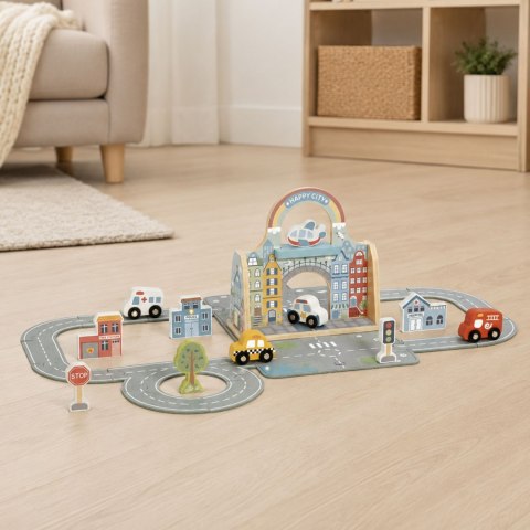 TOOKY TOY Zestaw Mini Miasto Przenośny Zestaw Torba Samochody