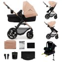 KINDERKRAFT Wózek wielofunkcyjny MOOV 2 3w1 sand beige EVA WHEELS