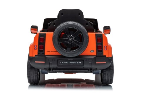Auto Land Rover Defender pomarańczowe na akumulator dla dzieci + pilot R/C