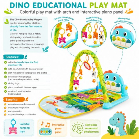 WOOPIE BABY Mata z Pałąkiem Dino