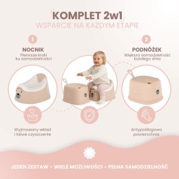 Zestaw łazienkowy dla dziecka MIŚ: podest + nocnik beżowy & biały