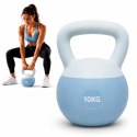 Kettlebell 10 kg Premium Miękka Podstawa Ciężarek Fitness Trening Domowy niebieski