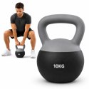 Kettlebell 10 kg Premium Miękka Podstawa Ciężarek Fitness Trening Domowy szary