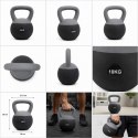 Kettlebell 10 kg Premium Miękka Podstawa Ciężarek Fitness Trening Domowy szary