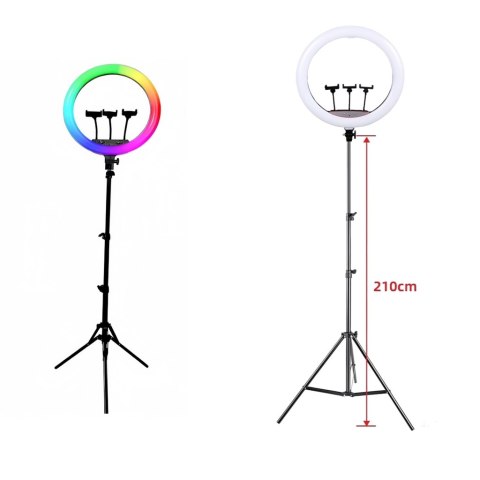 Lampa pierścieniowa ze statywem i pilotem ring LED RGB