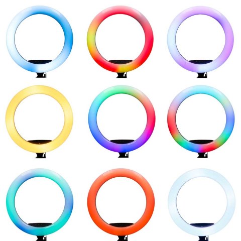 Lampa pierścieniowa ze statywem i pilotem ring LED RGB