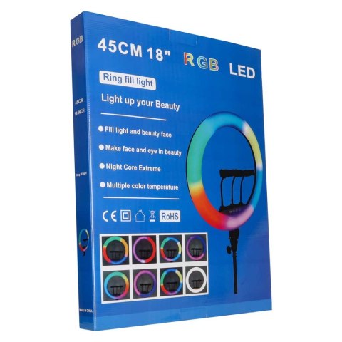 Lampa pierścieniowa ze statywem i pilotem ring LED RGB