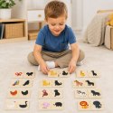 VIGA Zestaw Drewniane Puzzle Układanka Zwierzątka Dopasuj Cienie