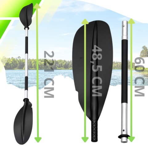 WIOSŁO KAJAKOWE DO DESKI SUP PONTONU KAJAKU SKŁADANE ALUMINIOWE LEKKIE MOCNE 221 CM