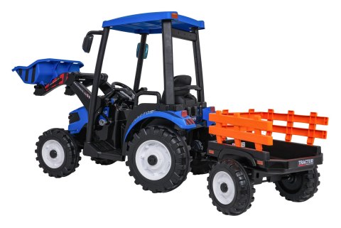 Pojazd MEGA Traktor D68 Z Przyczepką Niebieski