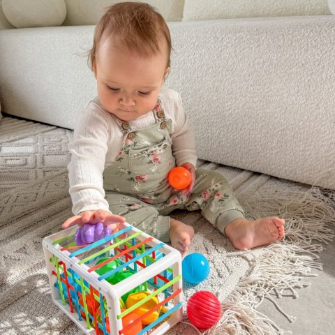 WOOPIE BABY Elastyczna Kostka Sensoryczna Sorter dla Dzieci Kolorowe Kształty 13 el.