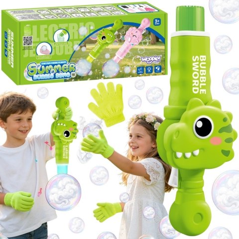 WOOPIE Pistolet do Baniek z Dymem Dinozaur Maszynka Bańki z Mgłą Akumulator