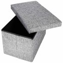 Pufa ze schowkiem do siedzenia otwierana składana 50x31x31cm szara