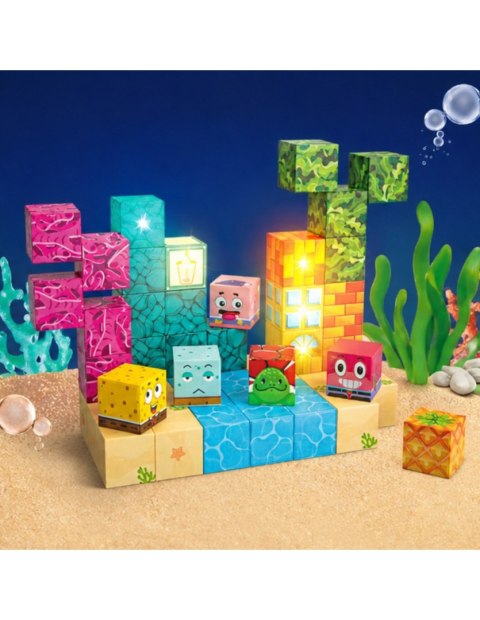 WOOPIE 58908 Klocki magnetyczne 54 el. kostki montessori