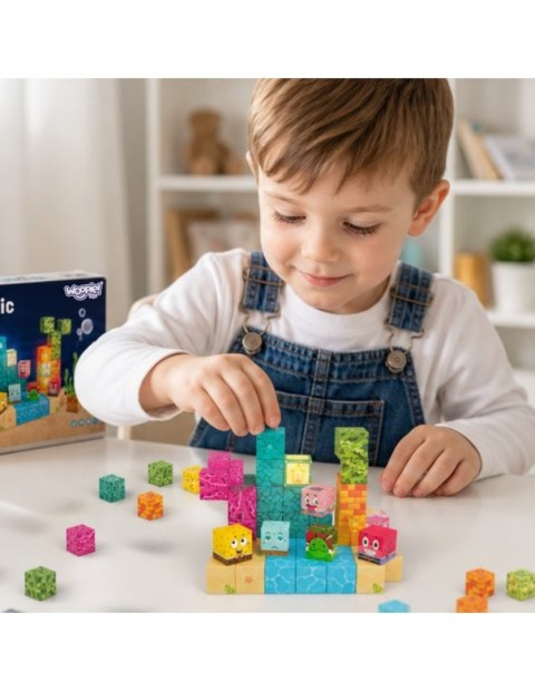 WOOPIE 58908 Klocki magnetyczne 54 el. kostki montessori