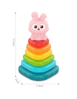 WOOPIE BABY 59332 Piramidka sensoryczna wieża króliczek