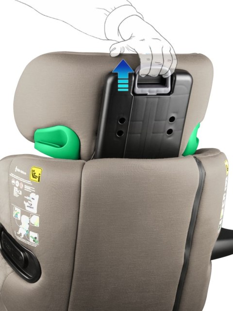 ELISEO Capuccino Renolux - Premium fotelik samochodowy Isofix R129 i-Size 100-150 cm z funkcją odchylenia