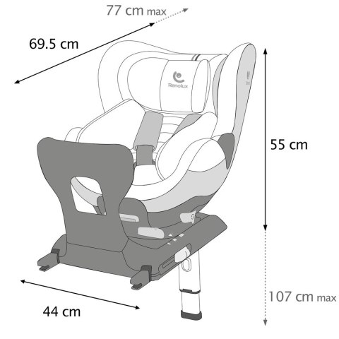 Fotelik Obrotowy Renolux Gaia CARBON i-Size (40-105 cm) z Softness®
