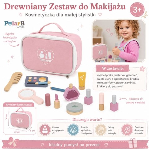 VIGA PolarB Drewniany Zestaw do Makijażu Kosmetyczka Dla Dziewczynki Prezent