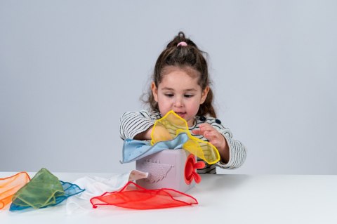 Taf Toys Pojemnik z Wyskakującymi Chusteczkami - Interaktywna Zabawka Sensoryczna