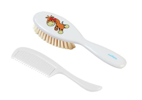 BabyOno Szczoteczka z naturalnym miękkim włosiem + grzebyk 0m+ kod. 567