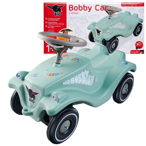 BIG Jeździk Bobby Car Classic Miętowy Auto Popychacz Ocean Klakson 12m+