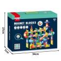 WOOPIE Klocki Magnetyczne Konstrukcyjne 3D Zestaw Edukacyjny Tor Kulkowy 105el.