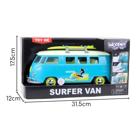 WOOPIE Samochód Bus Surfingowy Klasyczny Ze Światłem I Dźwiękiem Model 1:14