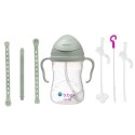 B.BOX 62450 Zestaw na start 3w1 bidon ze słomką 240ml + smycz + zapasowe słomki Sage