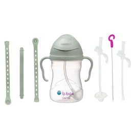 B.BOX 62450 Zestaw na start 3w1 bidon ze słomką 240ml + smycz + zapasowe słomki Sage